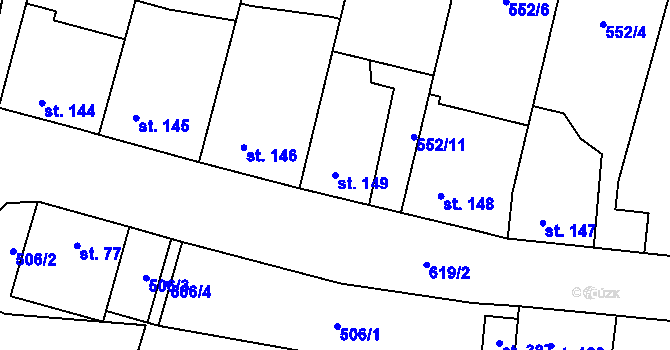 Parcela st. 149 v KÚ Litovice, Katastrální mapa