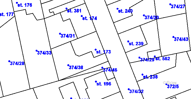 Parcela st. 173 v KÚ Litovice, Katastrální mapa
