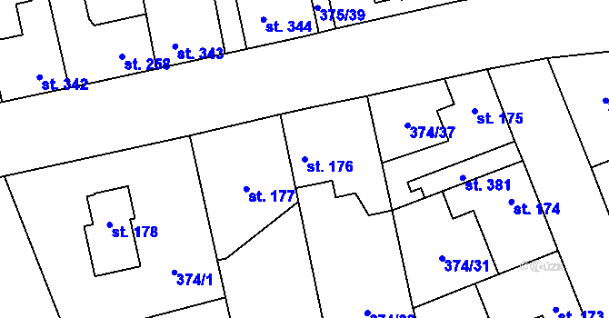 Parcela st. 176 v KÚ Litovice, Katastrální mapa
