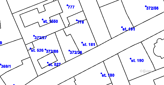 Parcela st. 181 v KÚ Litovice, Katastrální mapa