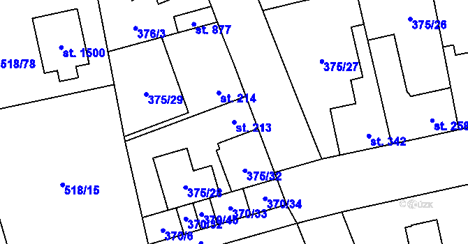 Parcela st. 213 v KÚ Litovice, Katastrální mapa
