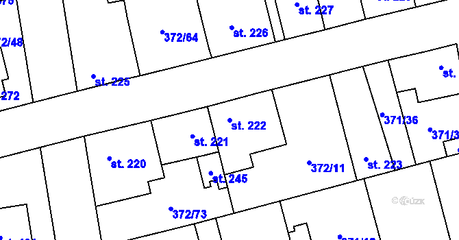 Parcela st. 222 v KÚ Litovice, Katastrální mapa