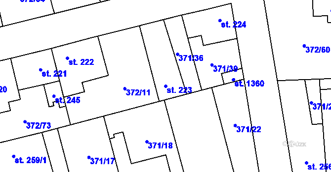 Parcela st. 223 v KÚ Litovice, Katastrální mapa