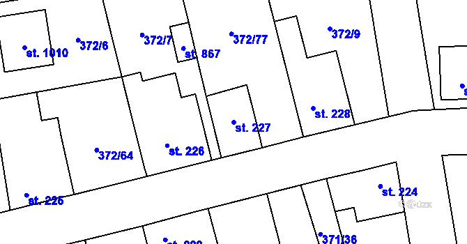 Parcela st. 227 v KÚ Litovice, Katastrální mapa
