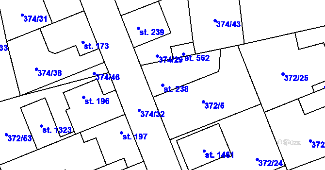 Parcela st. 238 v KÚ Litovice, Katastrální mapa