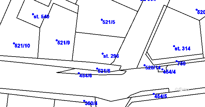 Parcela st. 296 v KÚ Litovice, Katastrální mapa