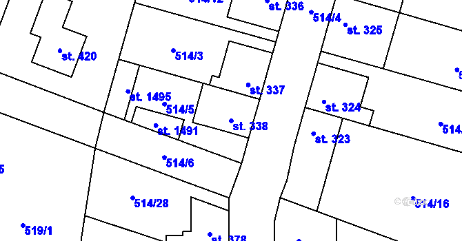 Parcela st. 338 v KÚ Litovice, Katastrální mapa