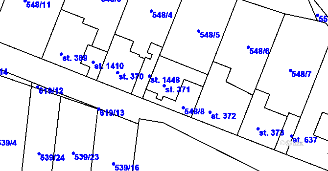 Parcela st. 371 v KÚ Litovice, Katastrální mapa