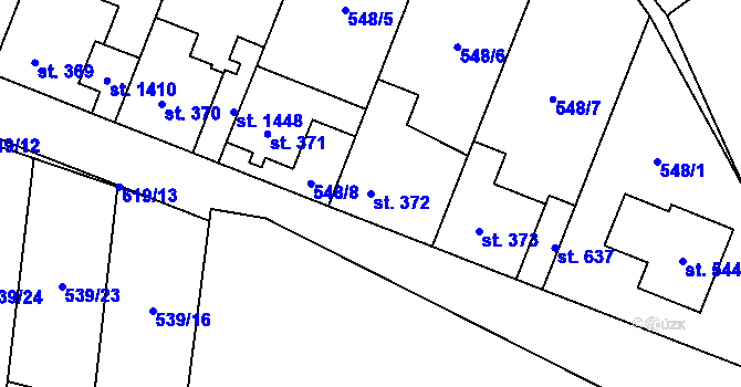 Parcela st. 372 v KÚ Litovice, Katastrální mapa