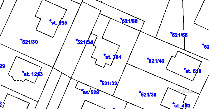 Parcela st. 394 v KÚ Litovice, Katastrální mapa