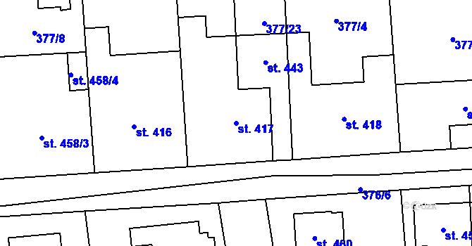 Parcela st. 417 v KÚ Litovice, Katastrální mapa