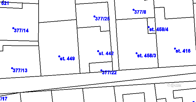 Parcela st. 442 v KÚ Litovice, Katastrální mapa