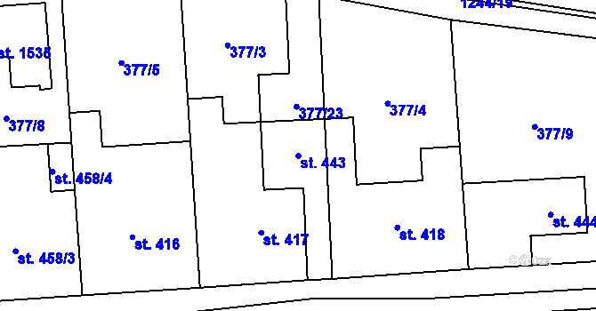 Parcela st. 443 v KÚ Litovice, Katastrální mapa