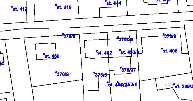 Parcela st. 452 v KÚ Litovice, Katastrální mapa