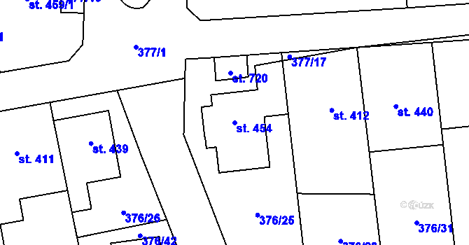 Parcela st. 454 v KÚ Litovice, Katastrální mapa
