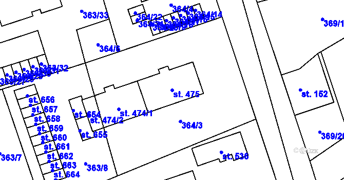 Parcela st. 475 v KÚ Litovice, Katastrální mapa