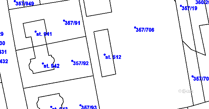 Parcela st. 512 v KÚ Litovice, Katastrální mapa