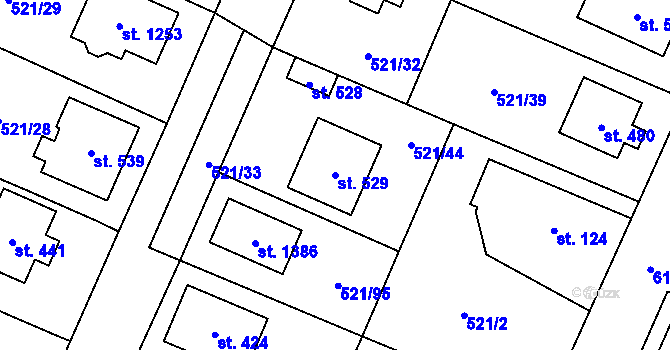 Parcela st. 529 v KÚ Litovice, Katastrální mapa