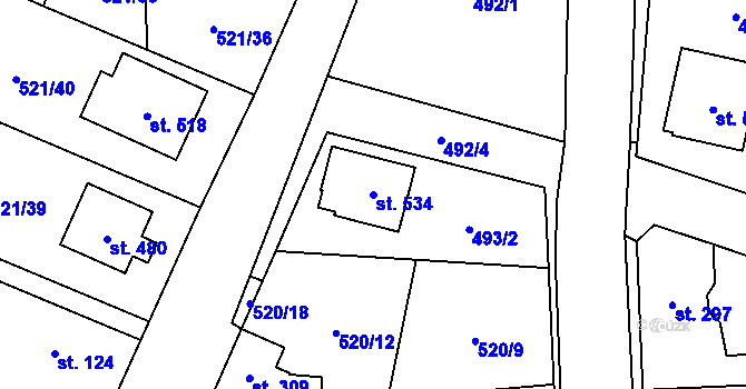 Parcela st. 534 v KÚ Litovice, Katastrální mapa
