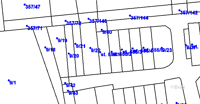 Parcela st. 555/1 v KÚ Litovice, Katastrální mapa