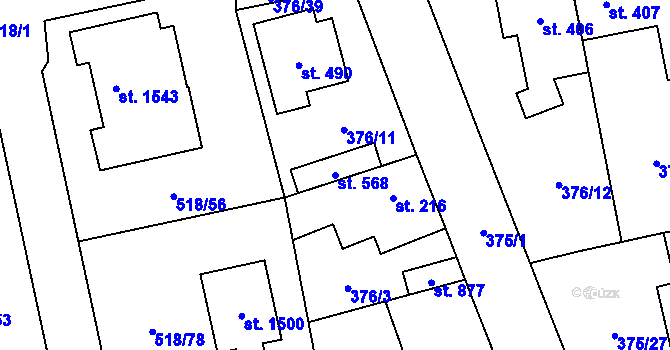 Parcela st. 568 v KÚ Litovice, Katastrální mapa