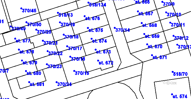 Parcela st. 673 v KÚ Litovice, Katastrální mapa