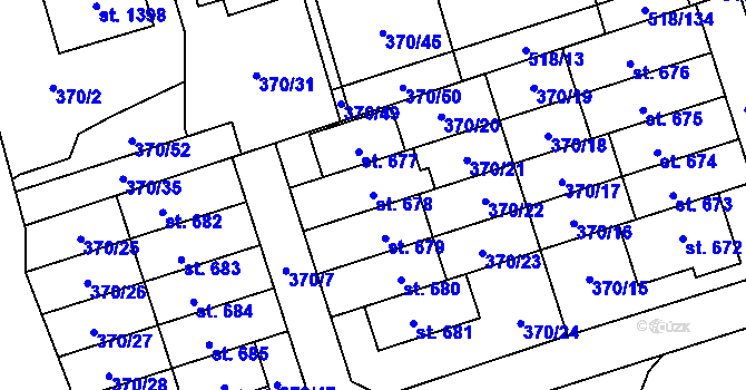 Parcela st. 678 v KÚ Litovice, Katastrální mapa