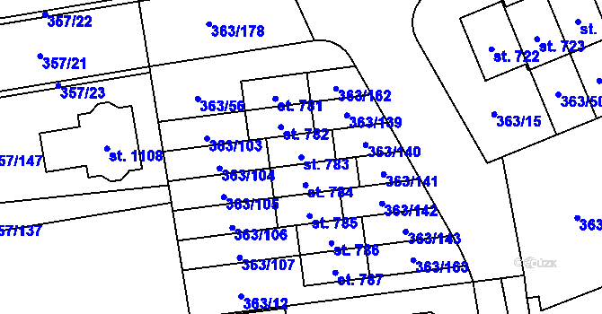 Parcela st. 783 v KÚ Litovice, Katastrální mapa