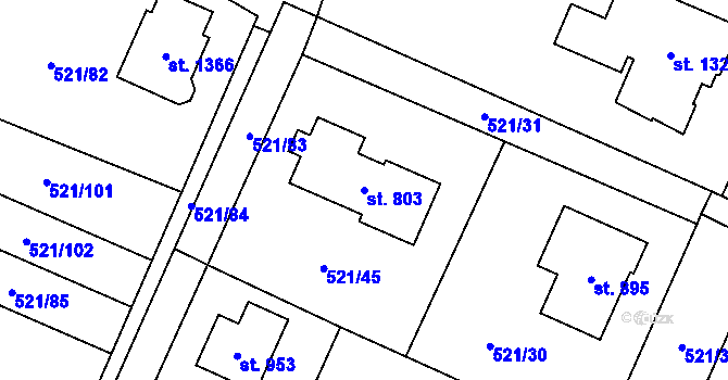 Parcela st. 803 v KÚ Litovice, Katastrální mapa