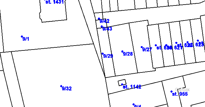 Parcela st. 9/29 v KÚ Litovice, Katastrální mapa