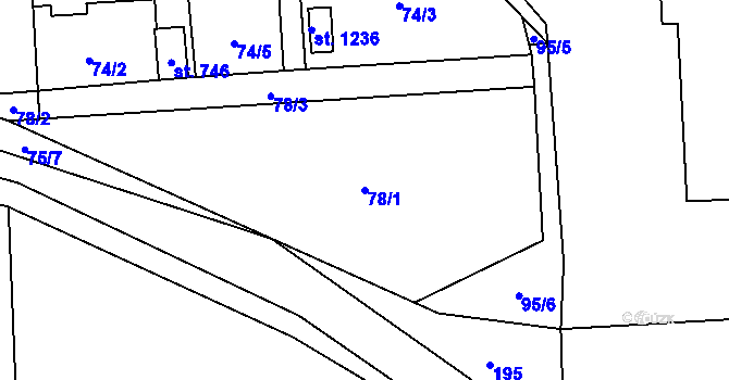 Parcela st. 78/1 v KÚ Litovice, Katastrální mapa