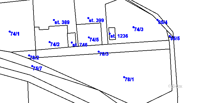 Parcela st. 78/3 v KÚ Litovice, Katastrální mapa