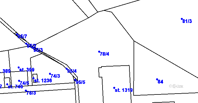 Parcela st. 78/4 v KÚ Litovice, Katastrální mapa