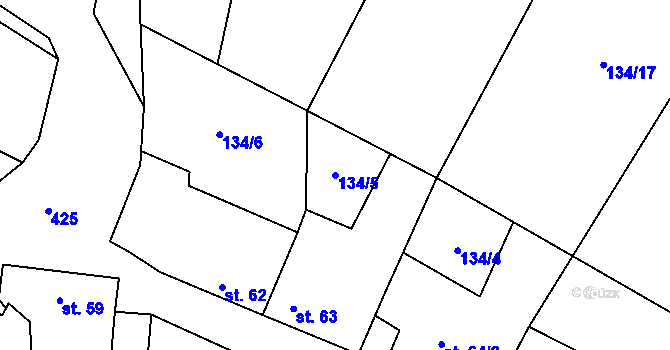 Parcela st. 134/5 v KÚ Litovice, Katastrální mapa