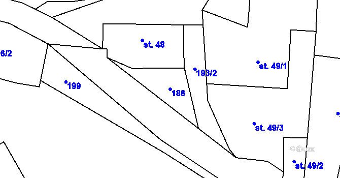 Parcela st. 188 v KÚ Litovice, Katastrální mapa