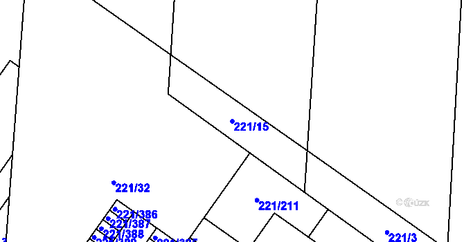 Parcela st. 221/15 v KÚ Litovice, Katastrální mapa