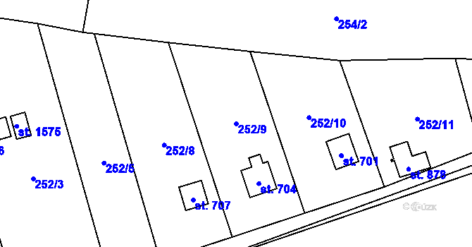 Parcela st. 252/9 v KÚ Litovice, Katastrální mapa