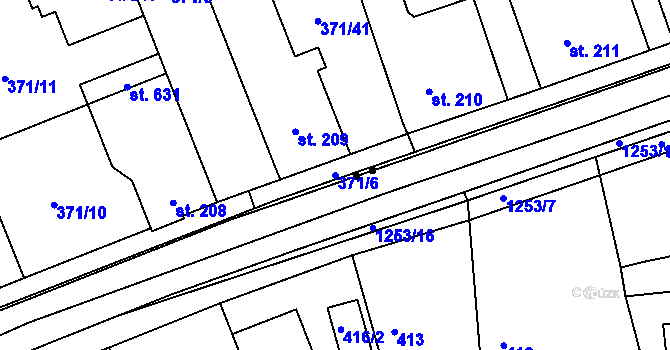 Parcela st. 371/6 v KÚ Litovice, Katastrální mapa