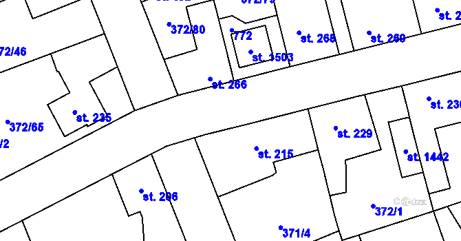 Parcela st. 372/2 v KÚ Litovice, Katastrální mapa