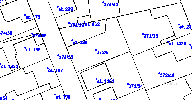 Parcela st. 372/5 v KÚ Litovice, Katastrální mapa
