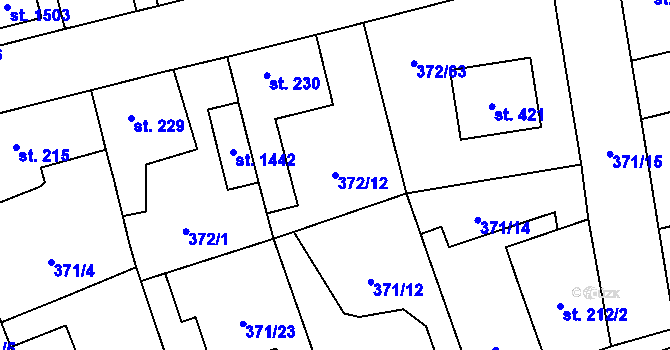 Parcela st. 372/12 v KÚ Litovice, Katastrální mapa