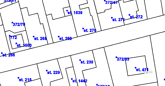 Parcela st. 372/13 v KÚ Litovice, Katastrální mapa
