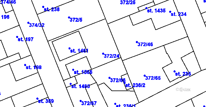 Parcela st. 372/24 v KÚ Litovice, Katastrální mapa