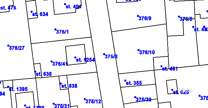 Parcela st. 375/8 v KÚ Litovice, Katastrální mapa