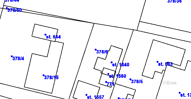 Parcela st. 378/6 v KÚ Litovice, Katastrální mapa