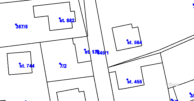 Parcela st. 445/1 v KÚ Litovice, Katastrální mapa