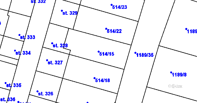 Parcela st. 514/15 v KÚ Litovice, Katastrální mapa