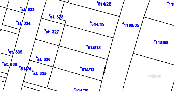 Parcela st. 514/18 v KÚ Litovice, Katastrální mapa