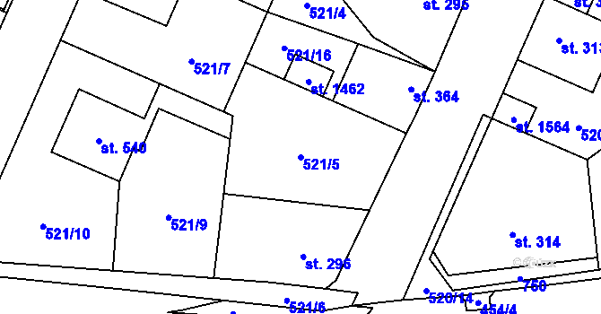 Parcela st. 521/5 v KÚ Litovice, Katastrální mapa