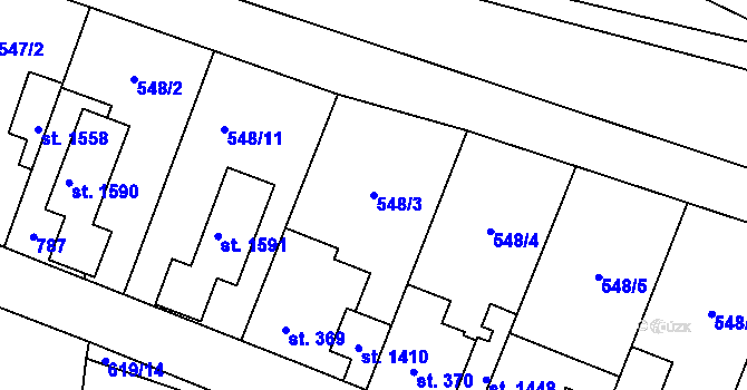 Parcela st. 548/3 v KÚ Litovice, Katastrální mapa